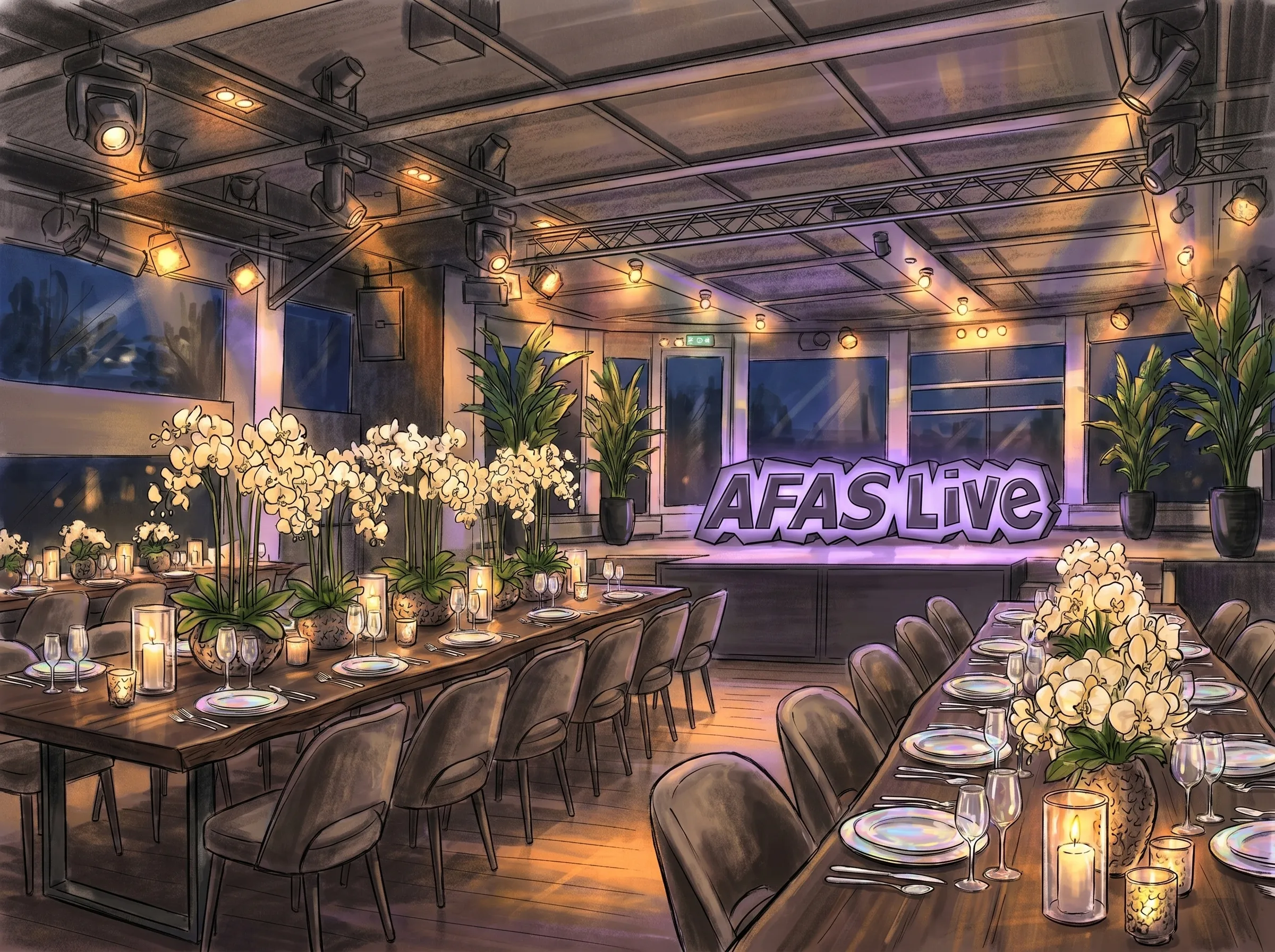Seated dinner render