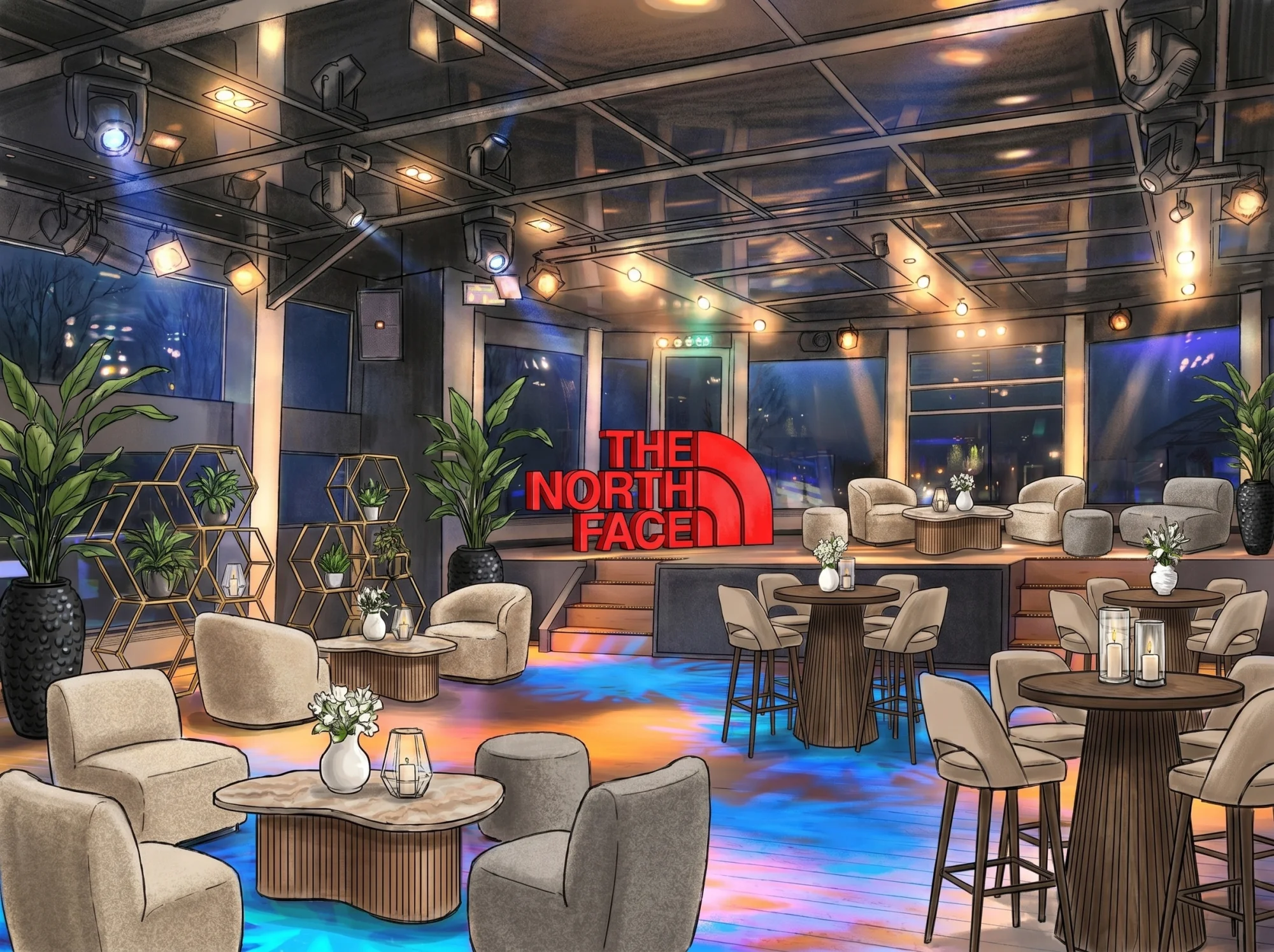 Cocktail lounge render